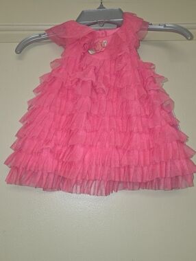 Pippa & Julie Coral Pink Baby Dress